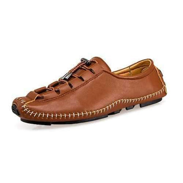Men Stylish Hand Stitching Soft Leather Loafers