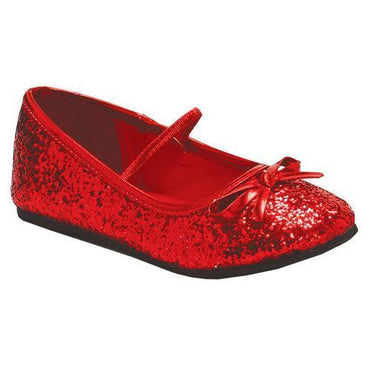 FLAT BALLET GLITTER CH RED LG