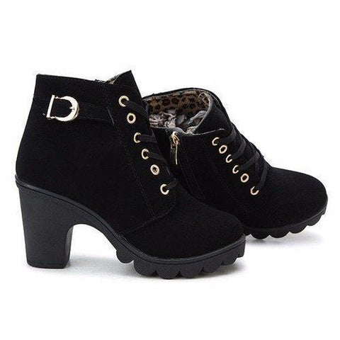 Pu Lace Up Knight Boots