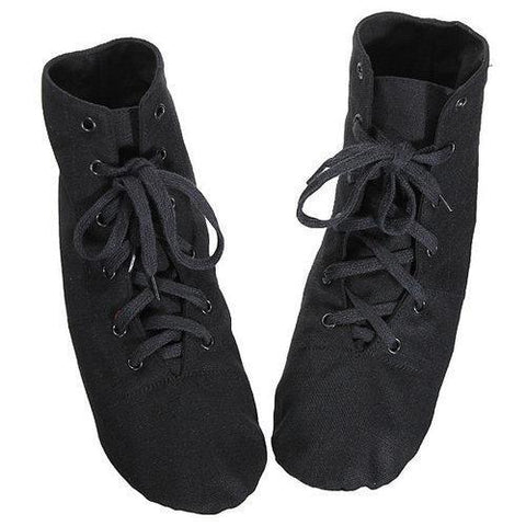 Black Canvas Lace Up Comfy Breathable Jazz Ballet Dance Shoes