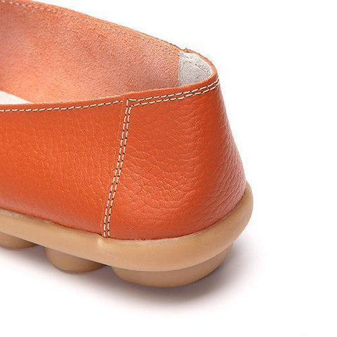 Hollow Out Leather Breathable Casual Slip On Moccasin For Wo