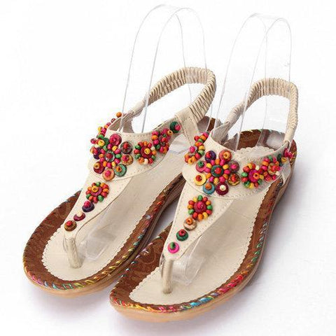 Flowers Splice Flat Summer Sandals