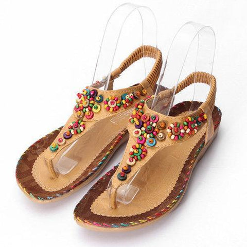 Flowers Splice Flat Summer Sandals