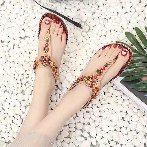 Flowers Splice Flat Summer Sandals