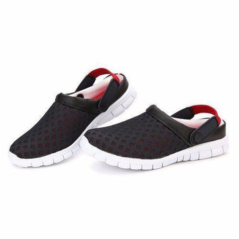 Men Mesh Breathable Color Match Open Heel Slip On Beach Slippers