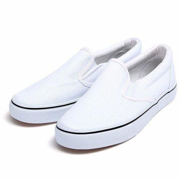 Big Size Pure Color Canvas Flat Slip On Casual DIY Hand Painted Loafers