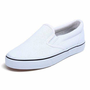 Big Size Pure Color Canvas Flat Slip On Casual DIY Hand Painted Loafers