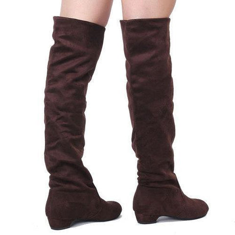 Women Casual Flat Over The Knee Stretchy Boots