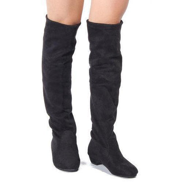 Women Casual Flat Over The Knee Stretchy Boots