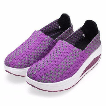 Stretch Casual Breathable Knitting Platform Slip On Shook Shoes Sneakers