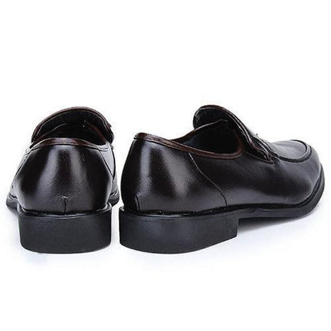 Mens Metal Pure Color Slip On Flat Business Formal Shoes