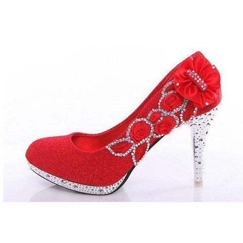 Flower Bridal Crystal High Heel Sandals