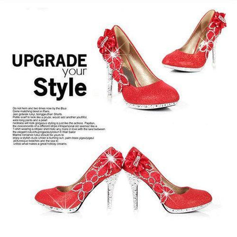 Flower Bridal Crystal High Heel Sandals