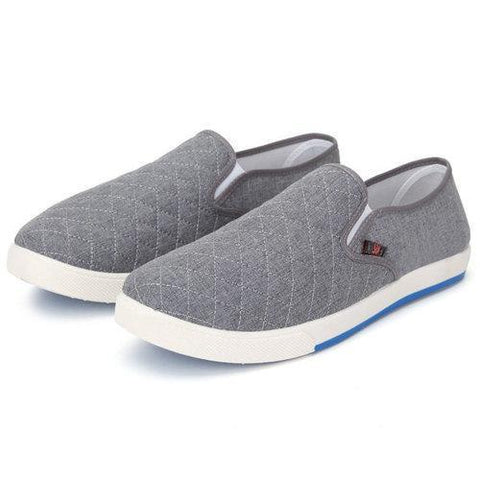 Men Canvas Check Plaid Slip On Flat Casual Driving Shoes Loafers