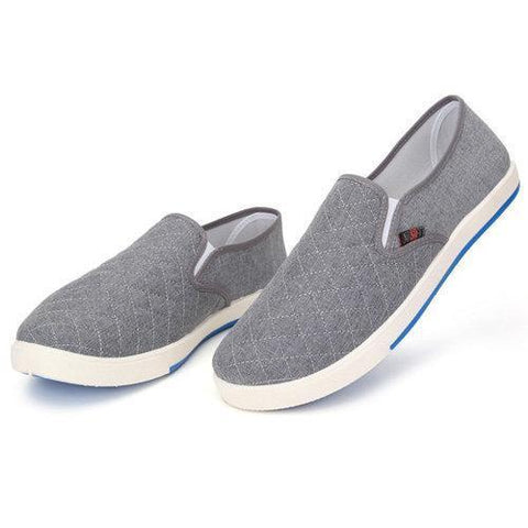 Men Canvas Check Plaid Slip On Flat Casual Driving Shoes Loafers