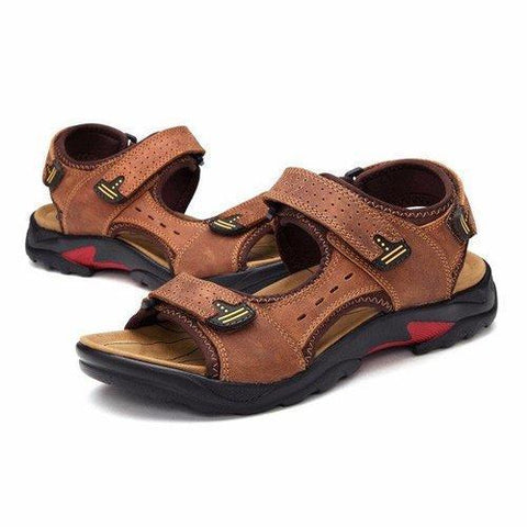 Men Large Size Leather Sandals