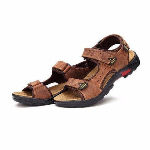 Men Large Size Leather Sandals