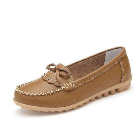 Fashion Leather Butterfly Knot Flat Casual Shoes