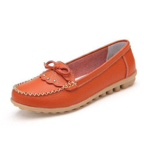 Fashion Leather Butterfly Knot Flat Casual Shoes