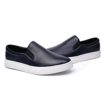 Big Size Men Leather Breathable Pure Color Casual Slip On Sport Flat Loafers