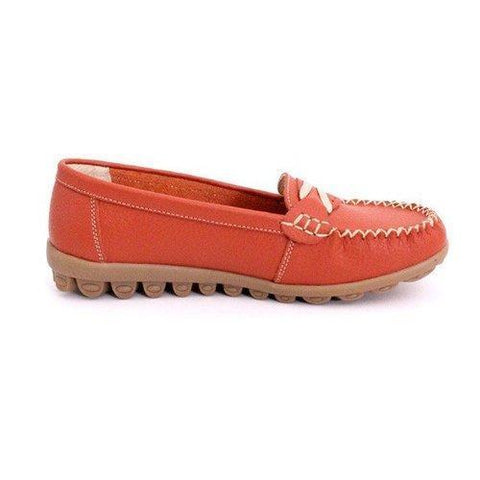 Metal Flat Round Toe Slip On Loafers