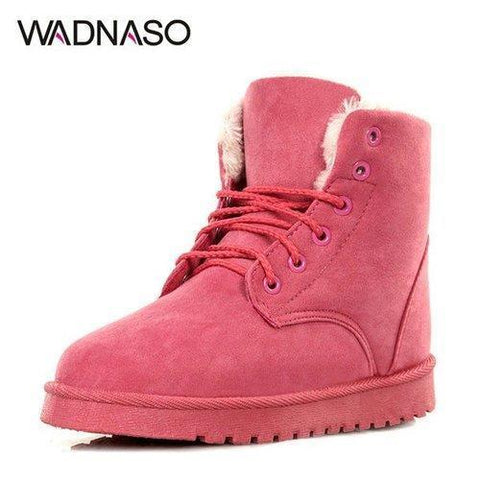 Suede Keep Warm Lace Up Ankle Flat Snow Casual Boots