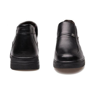 Men Leather Keep Warm Flat Slip On Formal Business Shoes