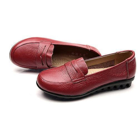 Leather Pure Color Slip On Cozy Driving Mocassins Mother Flat Shoes