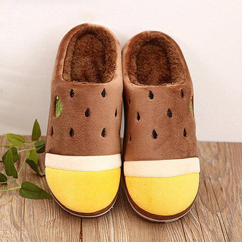 Men Watermelon Color Matching Slip On Indoor Flat Home Shoes