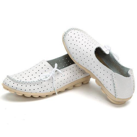 Butterflyknot Breathable Soft Lace Slip On Soft Pierced Flat Loafers