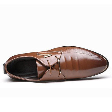 Men Pointed Toe Classic Rivet Decoration Lace Up Formal Casual Dress Shoes