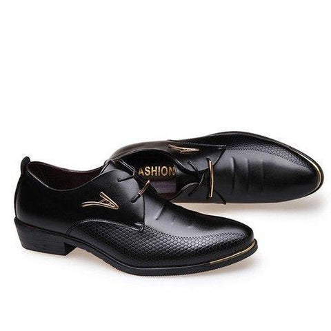 Men Pointed Toe Classic Rivet Decoration Lace Up Formal Casual Dress Shoes