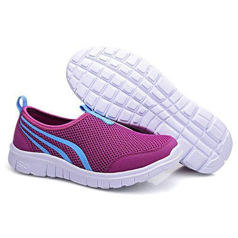 Mesh Breathable Light Slip On Sport Casual Flat Trainers