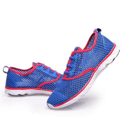 Men Women Lovers Mesh Breathable Color Match Lace Up Flat Sport Casual Shoes