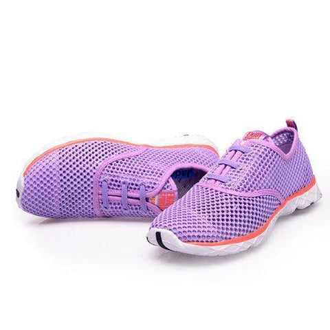 Men Women Lovers Mesh Breathable Color Match Lace Up Flat Sport Casual Shoes