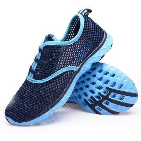 Men Women Lovers Mesh Breathable Color Match Lace Up Flat Sport Casual Shoes