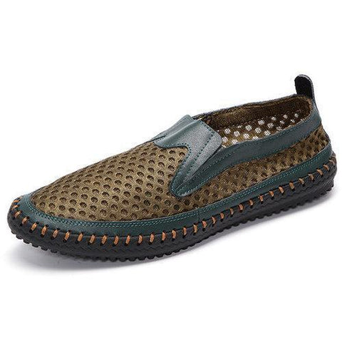 Big Size Mesh Breathable Light Holllow Out Slip On Casual Shoes For Men