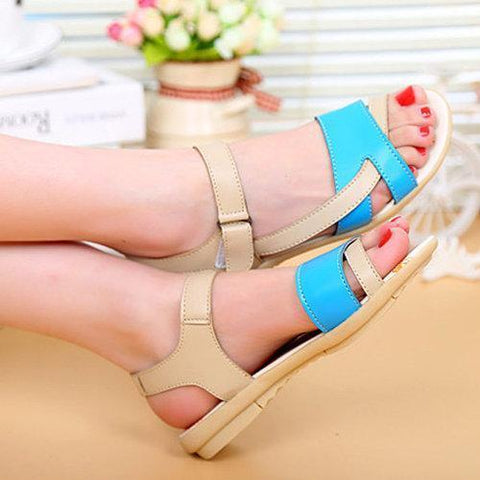 Hook Loop Strappy Flat Sandals