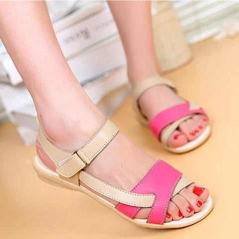 Hook Loop Strappy Flat Sandals