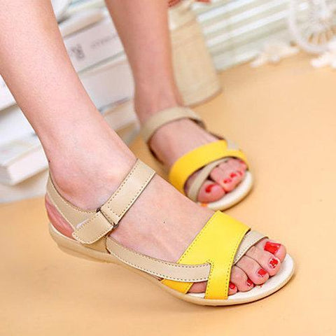 Hook Loop Strappy Flat Sandals