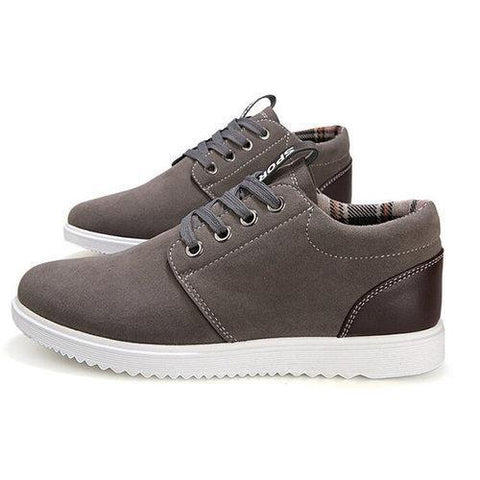 Men Suede Color Match British Style Lace Up Flat Sport Casual Shoes