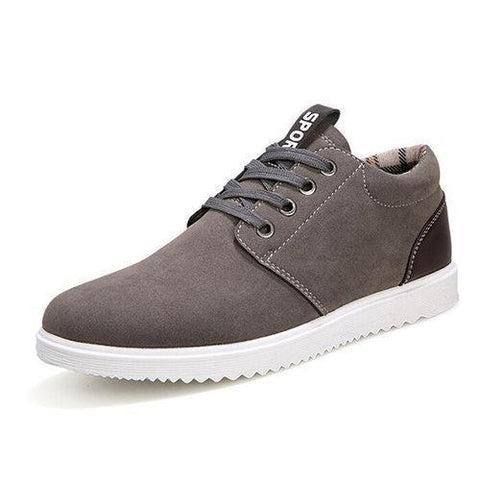 Men Suede Color Match British Style Lace Up Flat Sport Casual Shoes