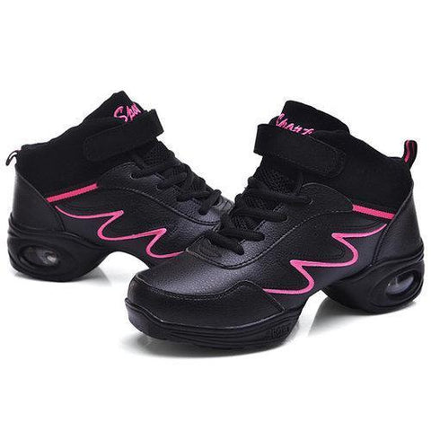 Leather Soft Sole Breathable Lace Up Sport Dance Jazzy Shoes