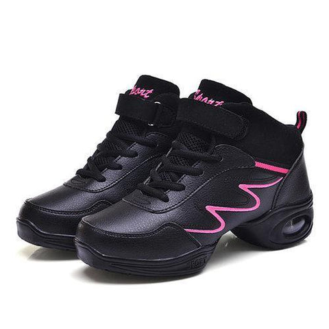 Leather Soft Sole Breathable Lace Up Sport Dance Jazzy Shoes