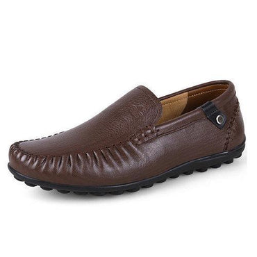 Big Size Men Leather Soft Sole Comfortable Slip On Business Shoes