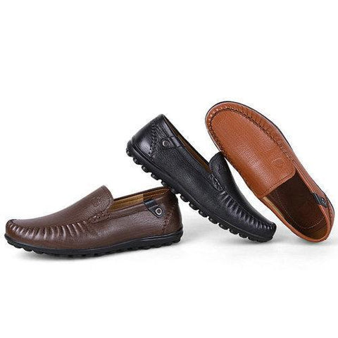 Big Size Men Leather Soft Sole Comfortable Slip On Business Shoes