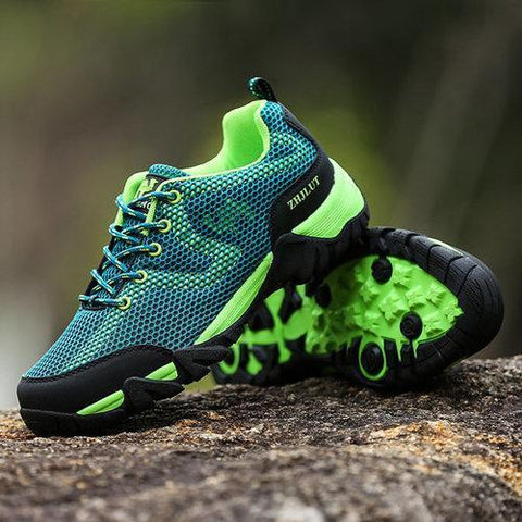 Big Size Men Women Lover Mesh Breathable Anti Skip Lace Up Outdoor Hiking Shoes