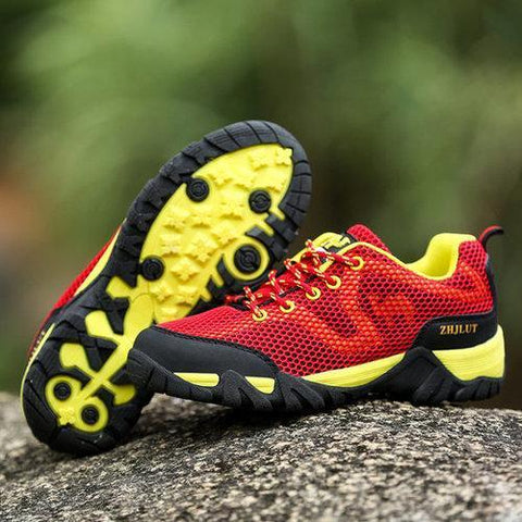 Big Size Men Women Lover Mesh Breathable Anti Skip Lace Up Outdoor Hiking Shoes