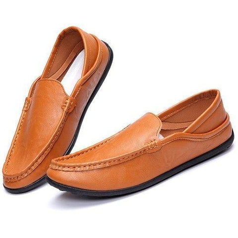 Men Pu Pure Color Slip On Casual Driving Moccasin Shoes Loafers