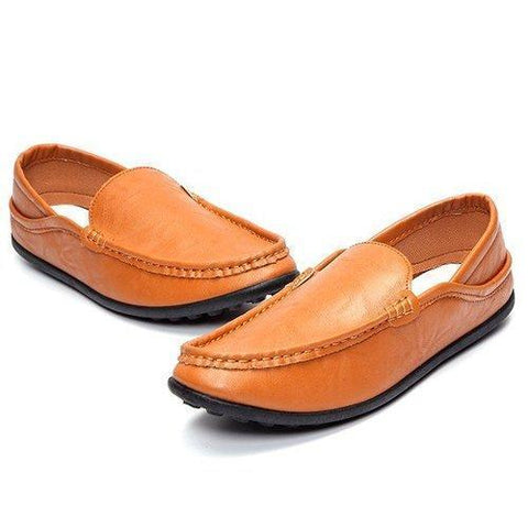 Men Pu Pure Color Slip On Casual Driving Moccasin Shoes Loafers